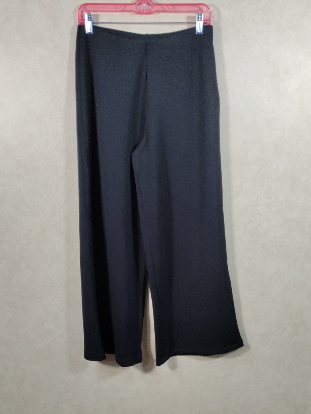 G091 Maeve black knit elastic waist wide leg slacks PS NWT